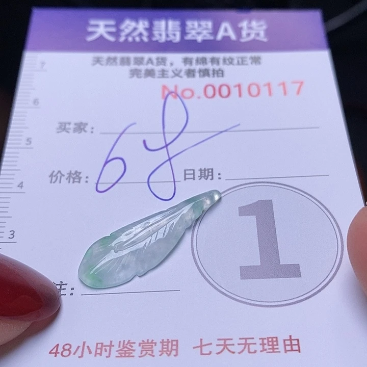 翡翠未镶嵌颈饰羽毛10117