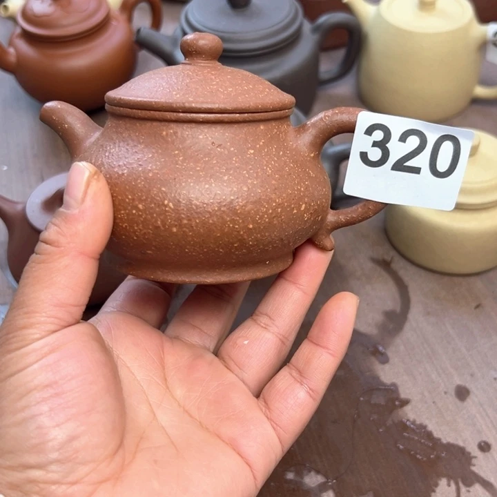 紫砂茶壶红降坡半手工220cc