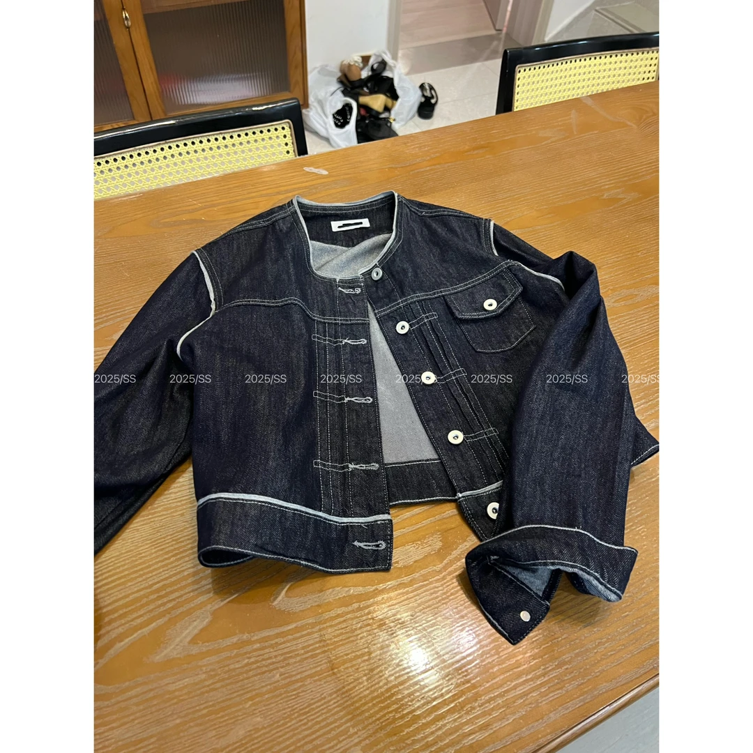 【娇娇私服定制】新款上新休闲圆领牛仔外套30306#