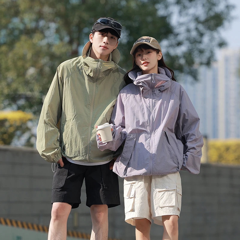 25夏季男女同款新款防紫外线轻薄透气速干便携连帽外套2501