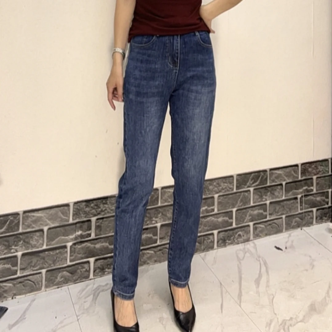 早秋新款牛仔小脚垮裤8807