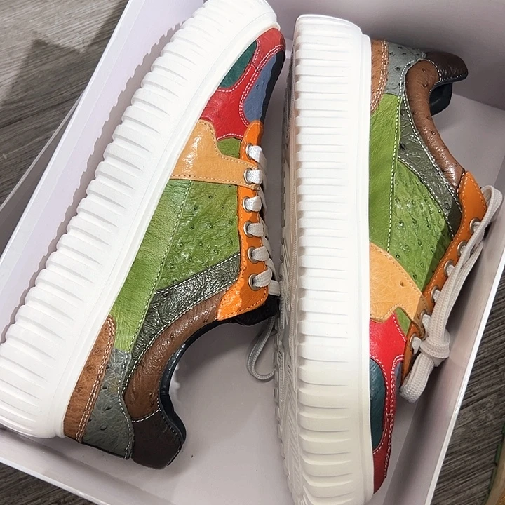 拖***盘磨砂皮（牛皮）鸵鸟板鞋40码