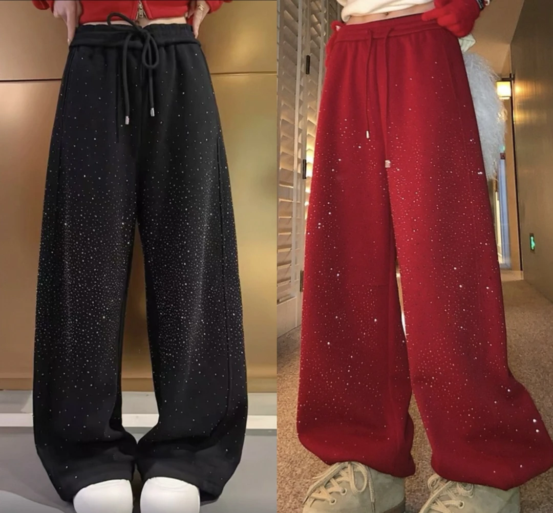 （星空卫裤）深圳南油重工烫钻大码卫裤88456