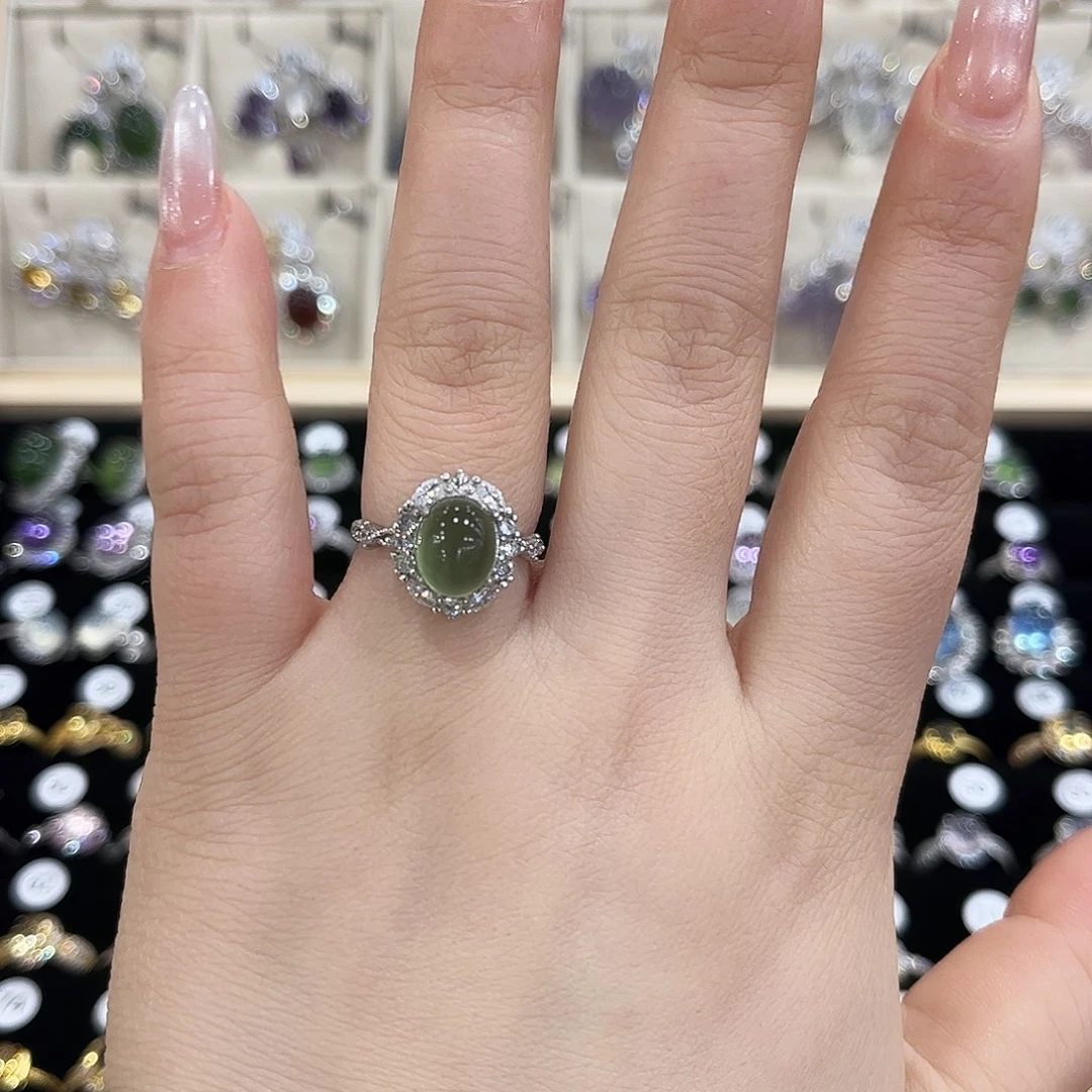 戒指银S925镶嵌水晶