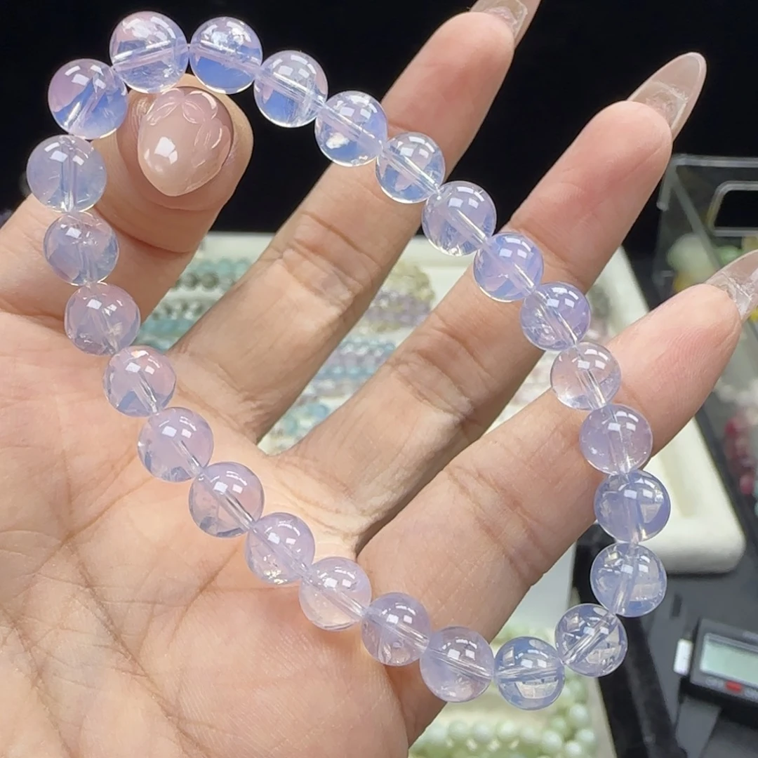 甜***吖烟晶手链未镶嵌紫玉晶7.5m