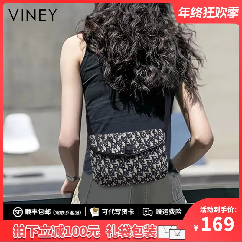 Viney包包2025新款包包女包斜挎包时尚女士腰包胸包帆布腋下小包