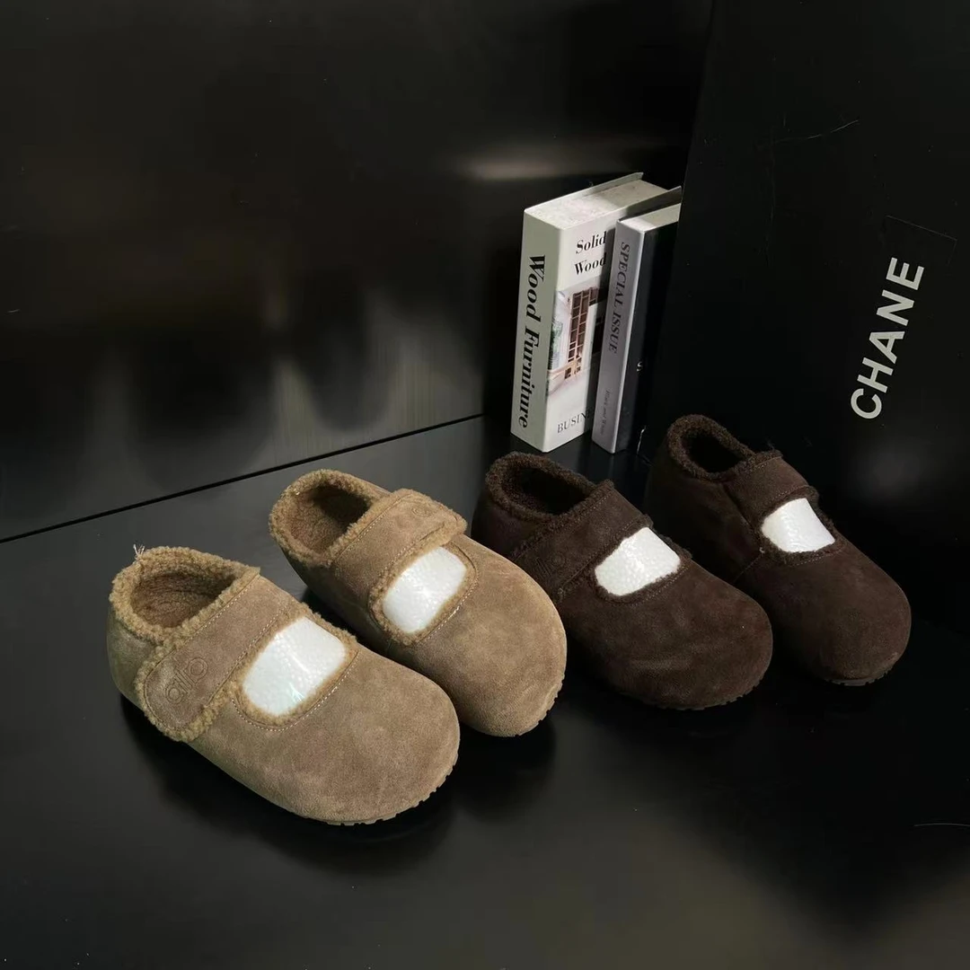 【日杂雪绒】加绒勃肯鞋女2025冬季新款保暖毛绒玛丽珍厚底667