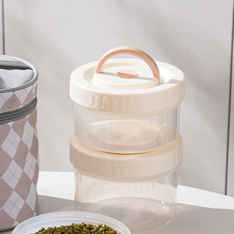 CJ218 食品级PP保鲜盒可入微波炉防溢收纳盒密封罐可当饭盒便当盒