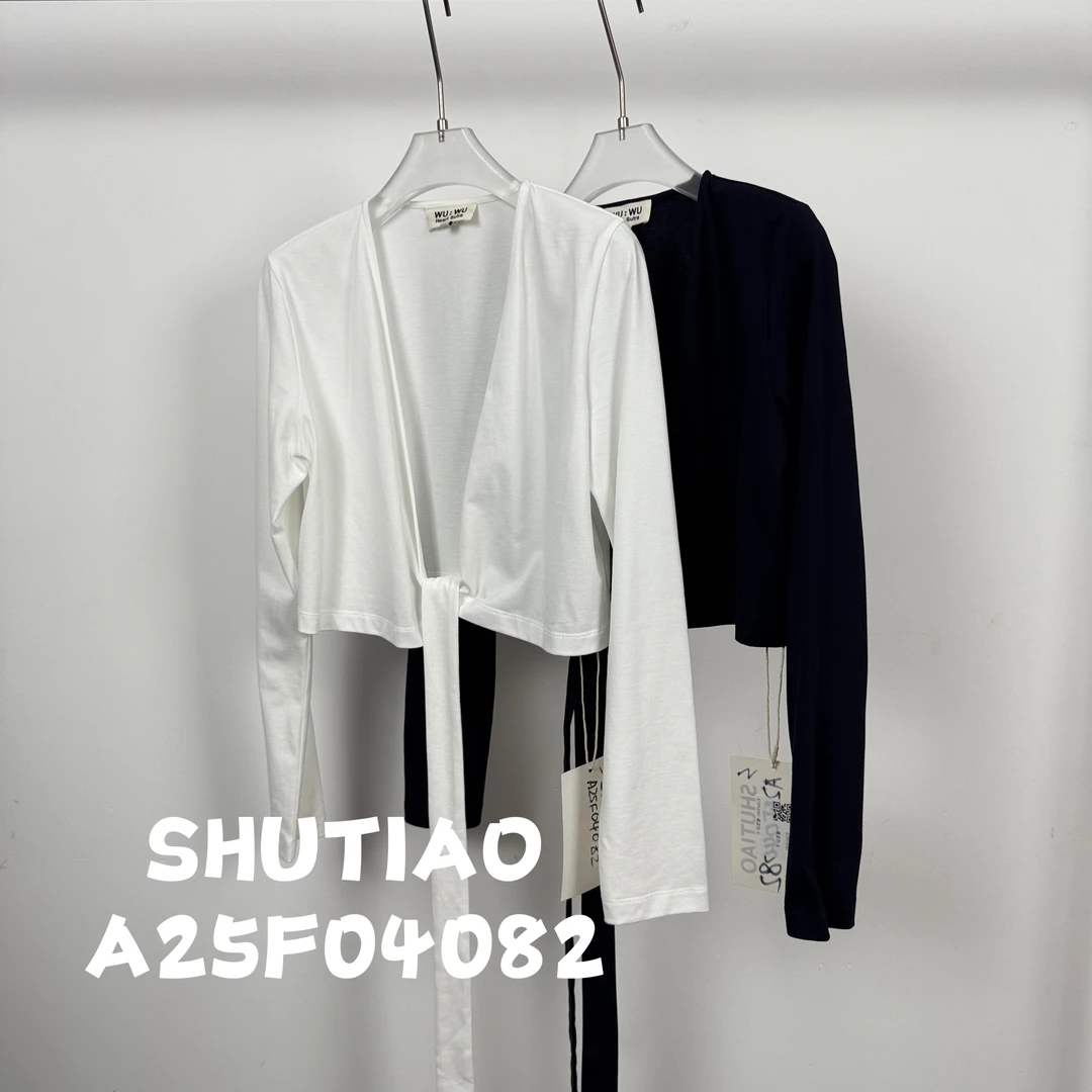 【SHUTIAO】2025夏季：新款小众设计款T恤A25F04082