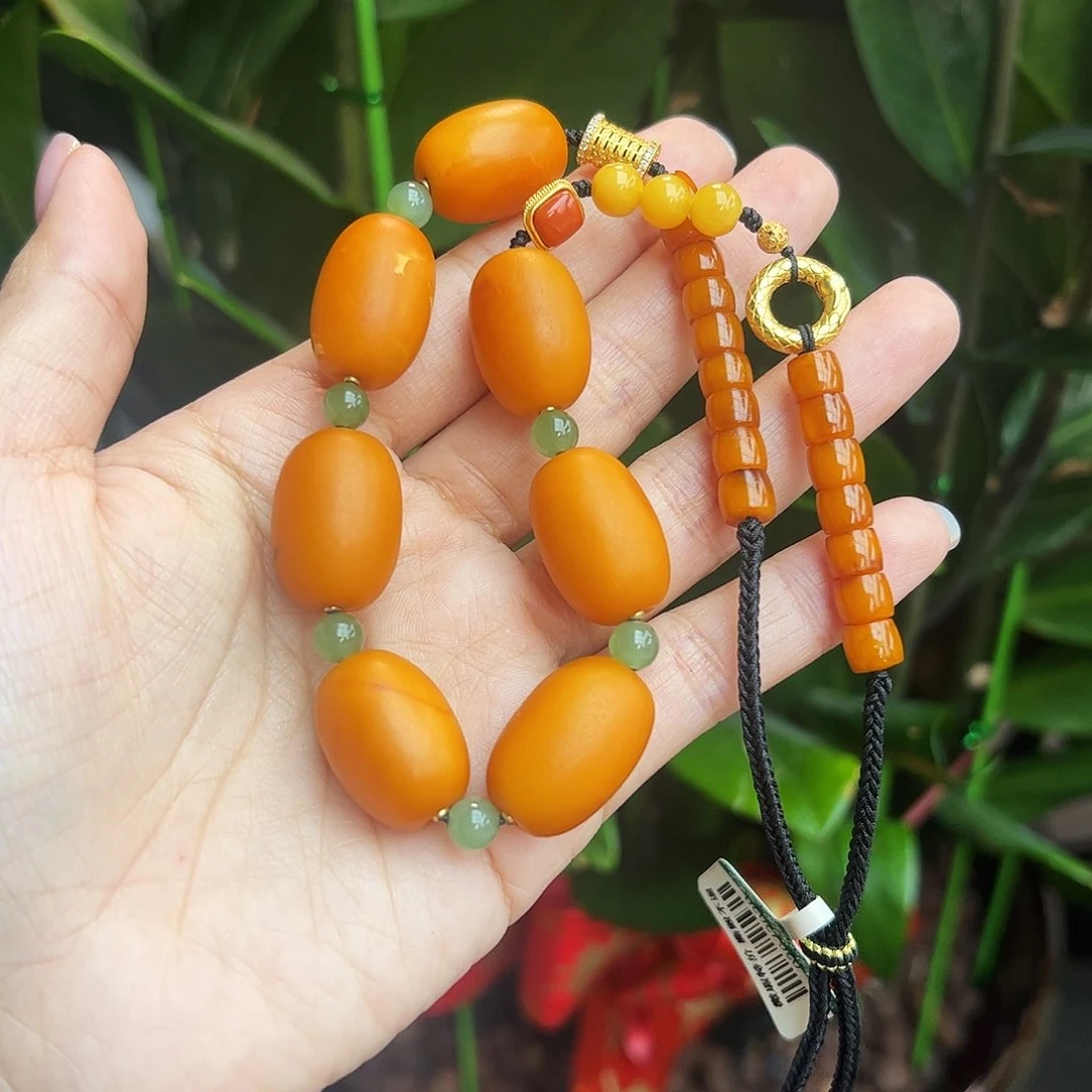 琥珀颈饰未镶嵌项链