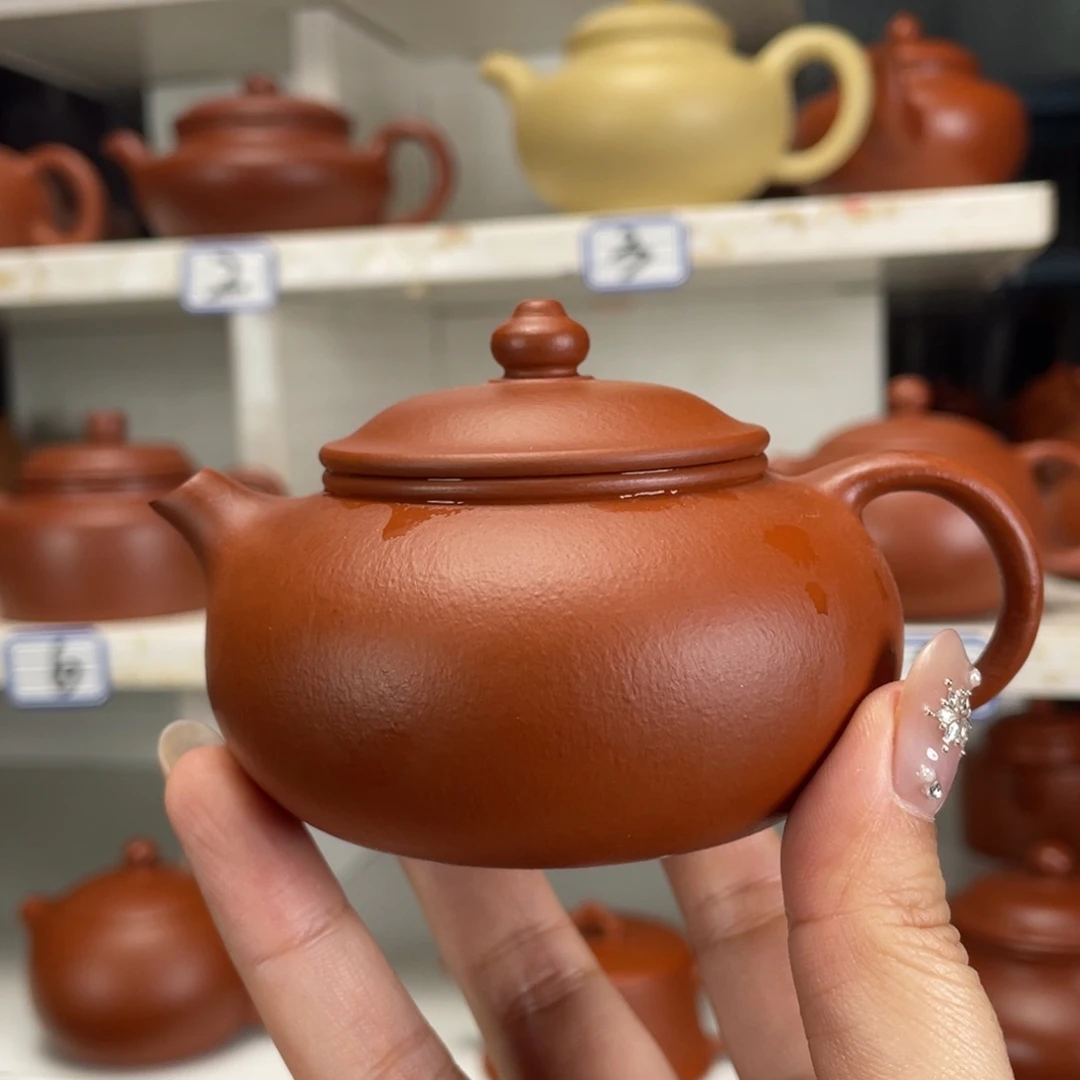 茶壶紫砂朱泥全手140毫升