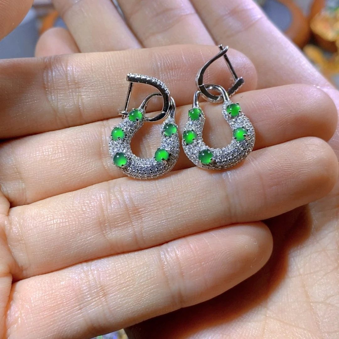 翡翠颈饰银S925镶嵌天然翡翠