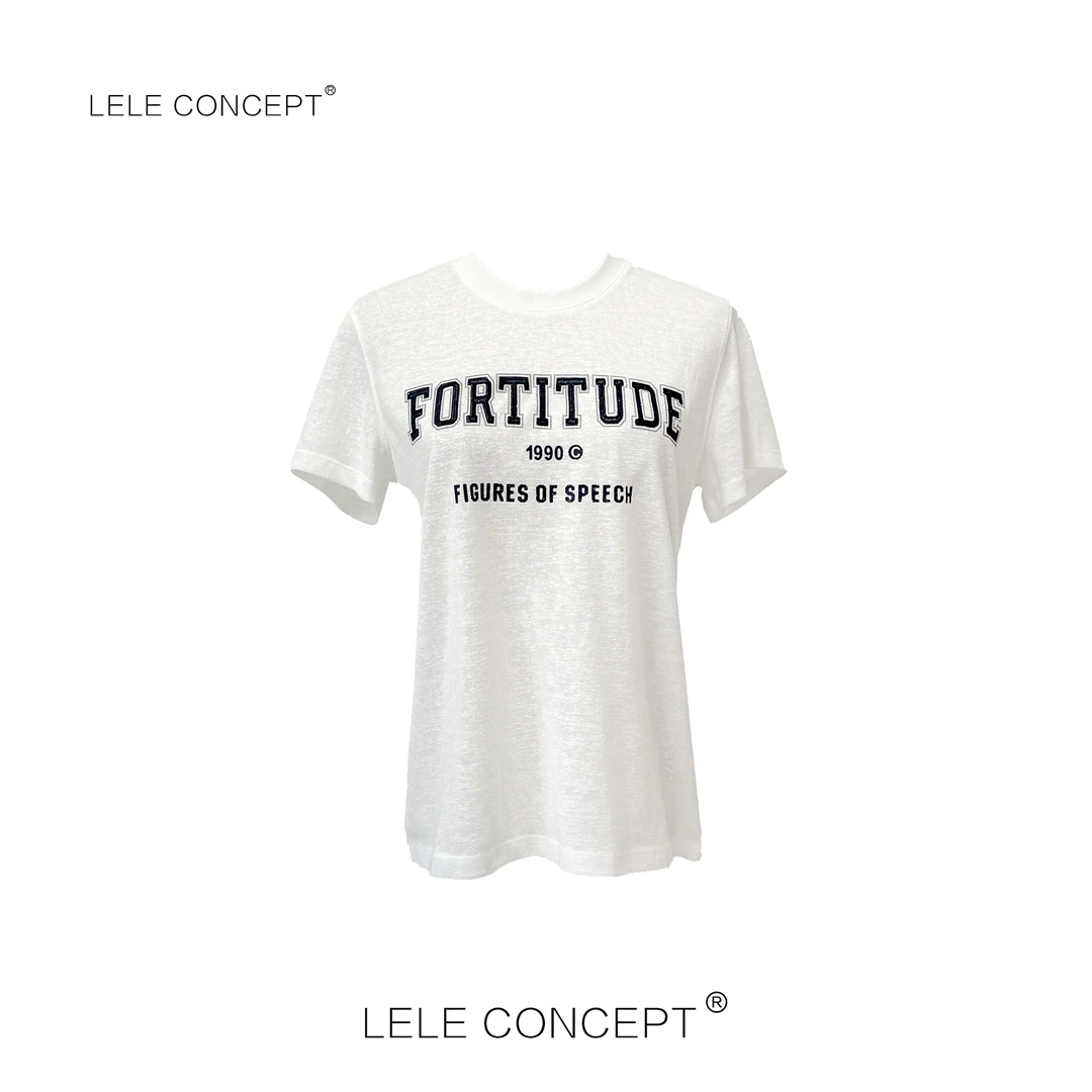 LELE CONCEPT 丨设计师款春款两色字母半袖TX057