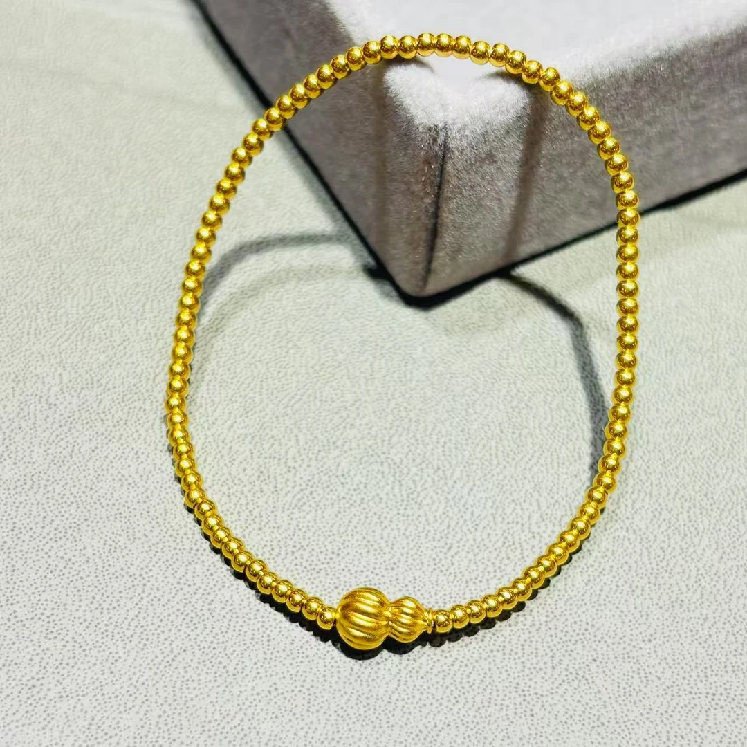 【水贝至诚珠宝】足金999小金珠葫芦链子