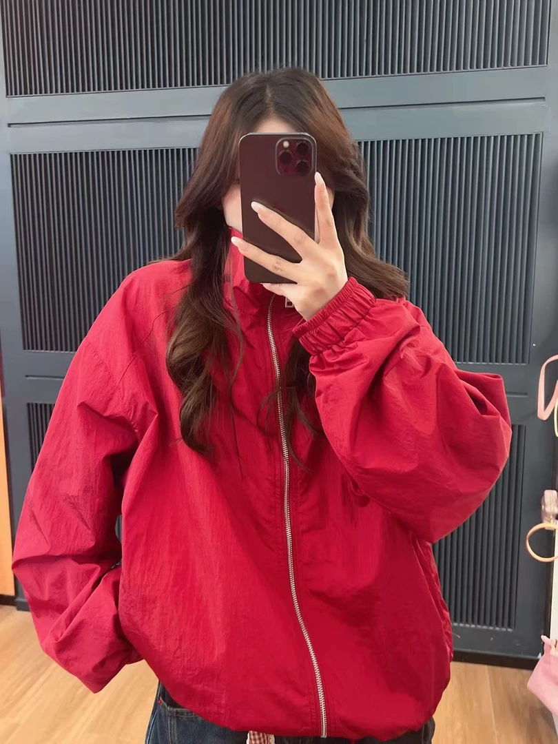 xxxwxz王希之后背字母印花翻领宽松休闲百搭外套#z2391