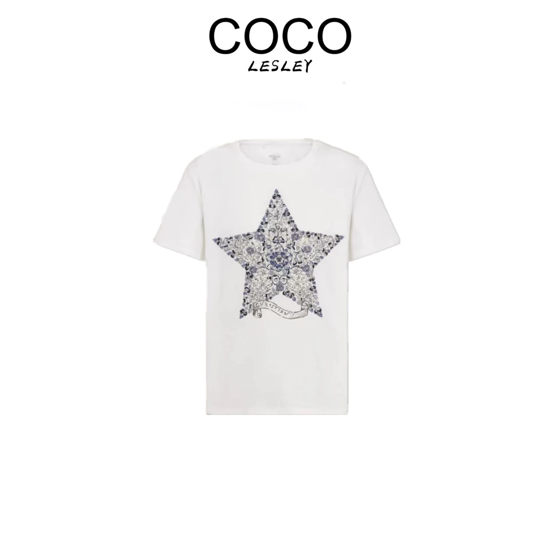 【COCO LESLEY】2025新款重磅纯棉凉感时尚T恤-Dr五角星