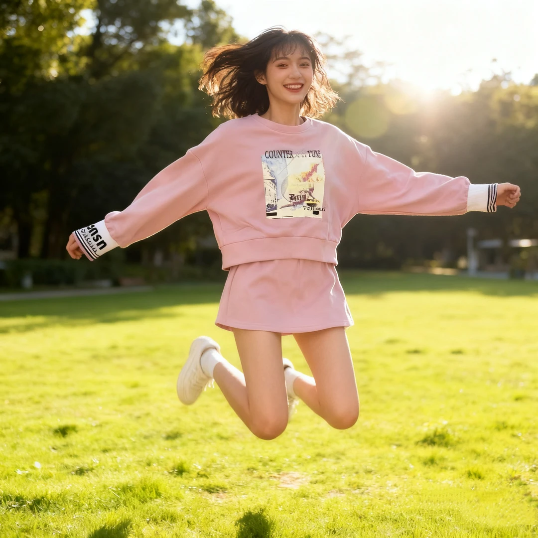 不褪色休闲风中国风套头款女卫衣女装圆领宽松秋季