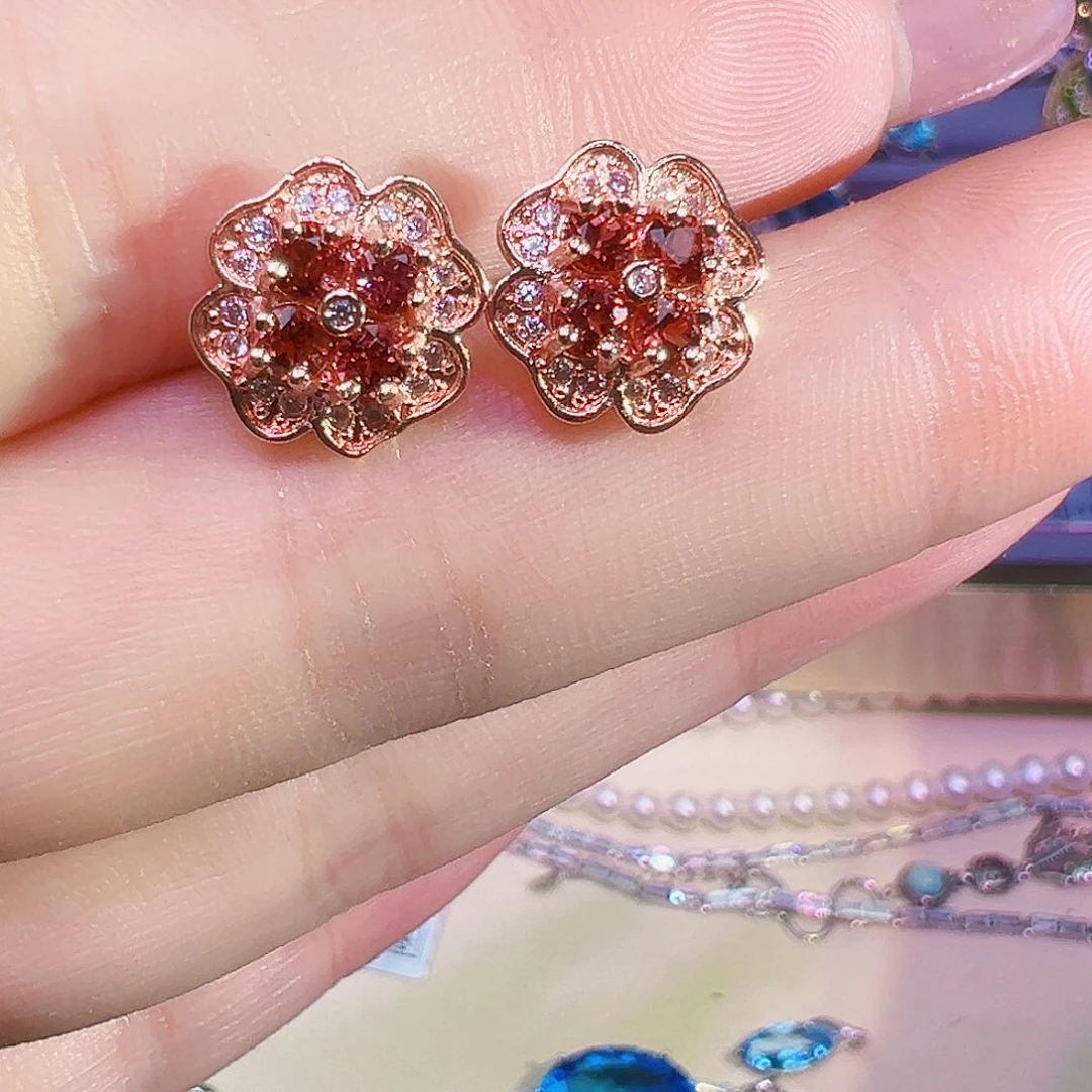 石榴石耳钉未镶嵌