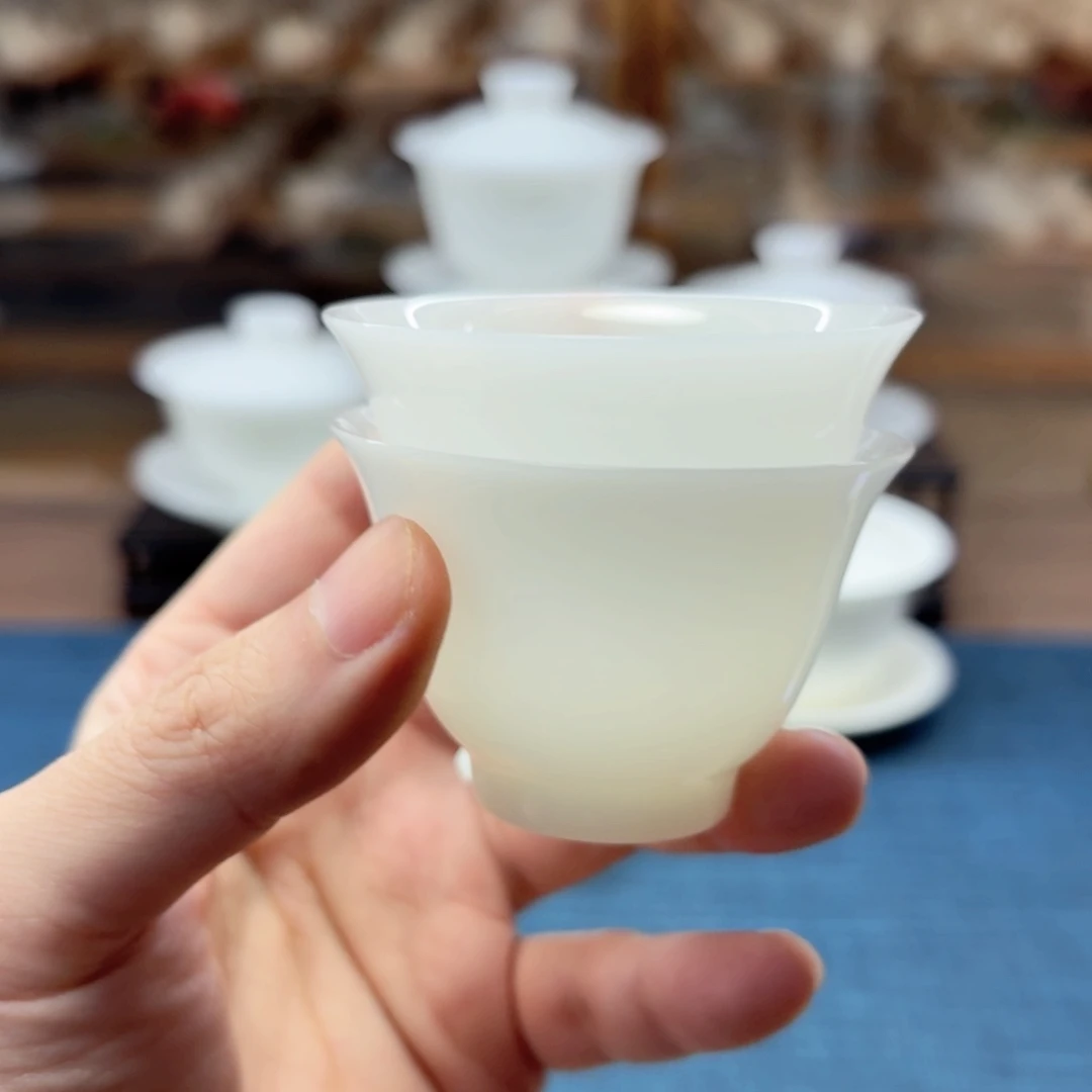 璞玉冰种玉瓷茶具