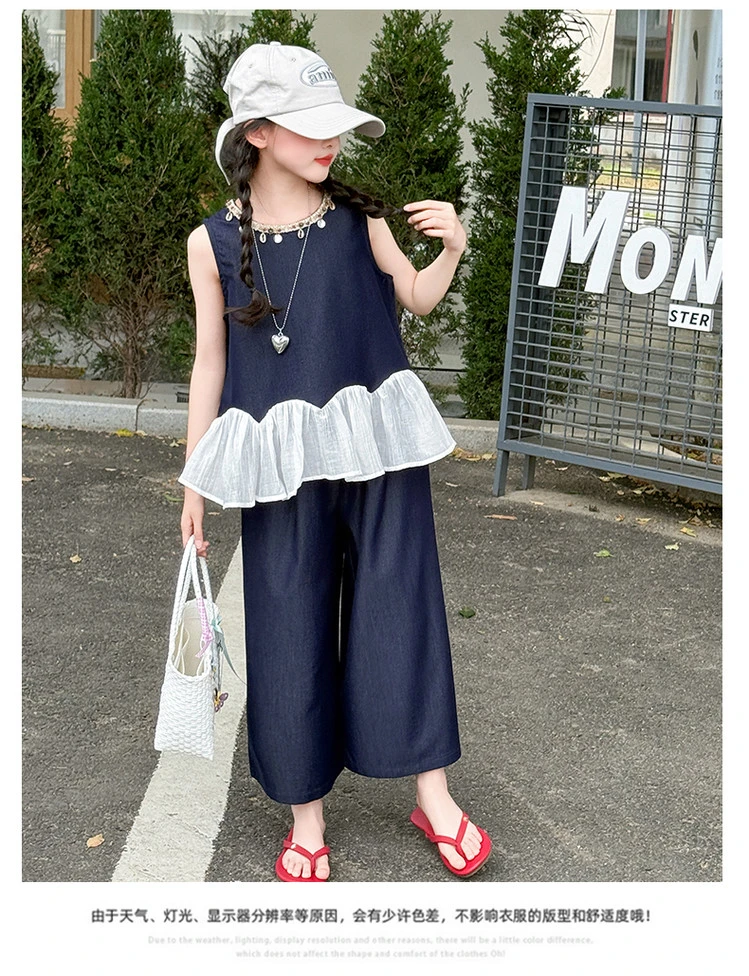 套装休闲夏季女童中大童洋气舒适夏装无袖衣服薄款时髦夏天韩范