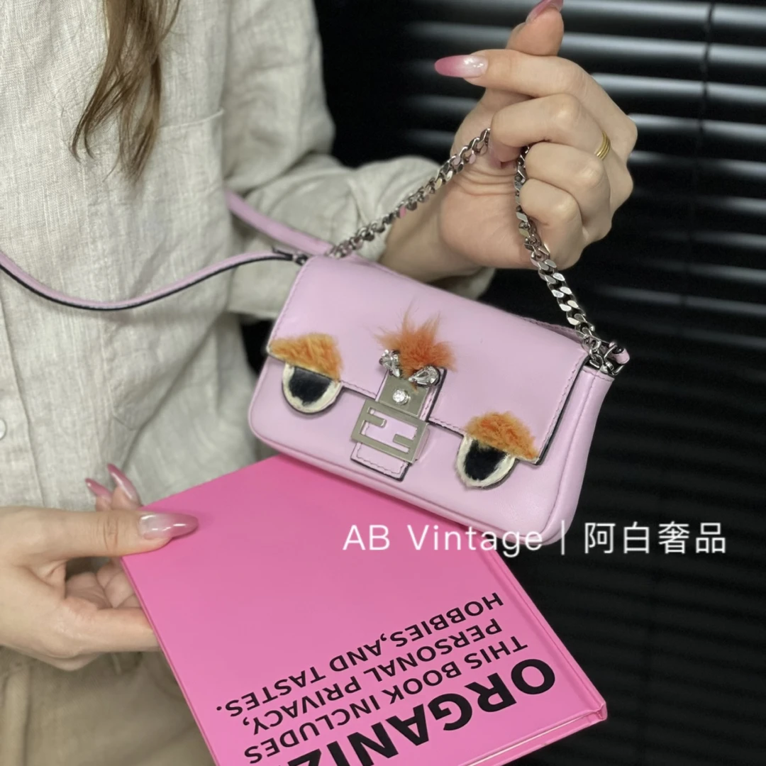 95新 FENDI/芬迪 阿白奢品/芬迪 小怪兽mini单肩包