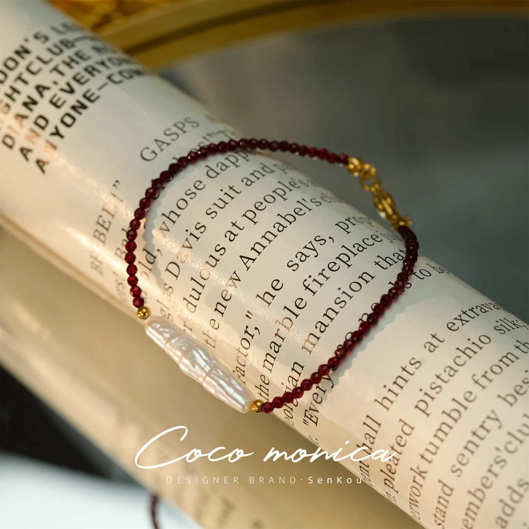 【小霞珠宝】红尖晶手链 WE270手工气质轻奢时尚百搭编织红色简约