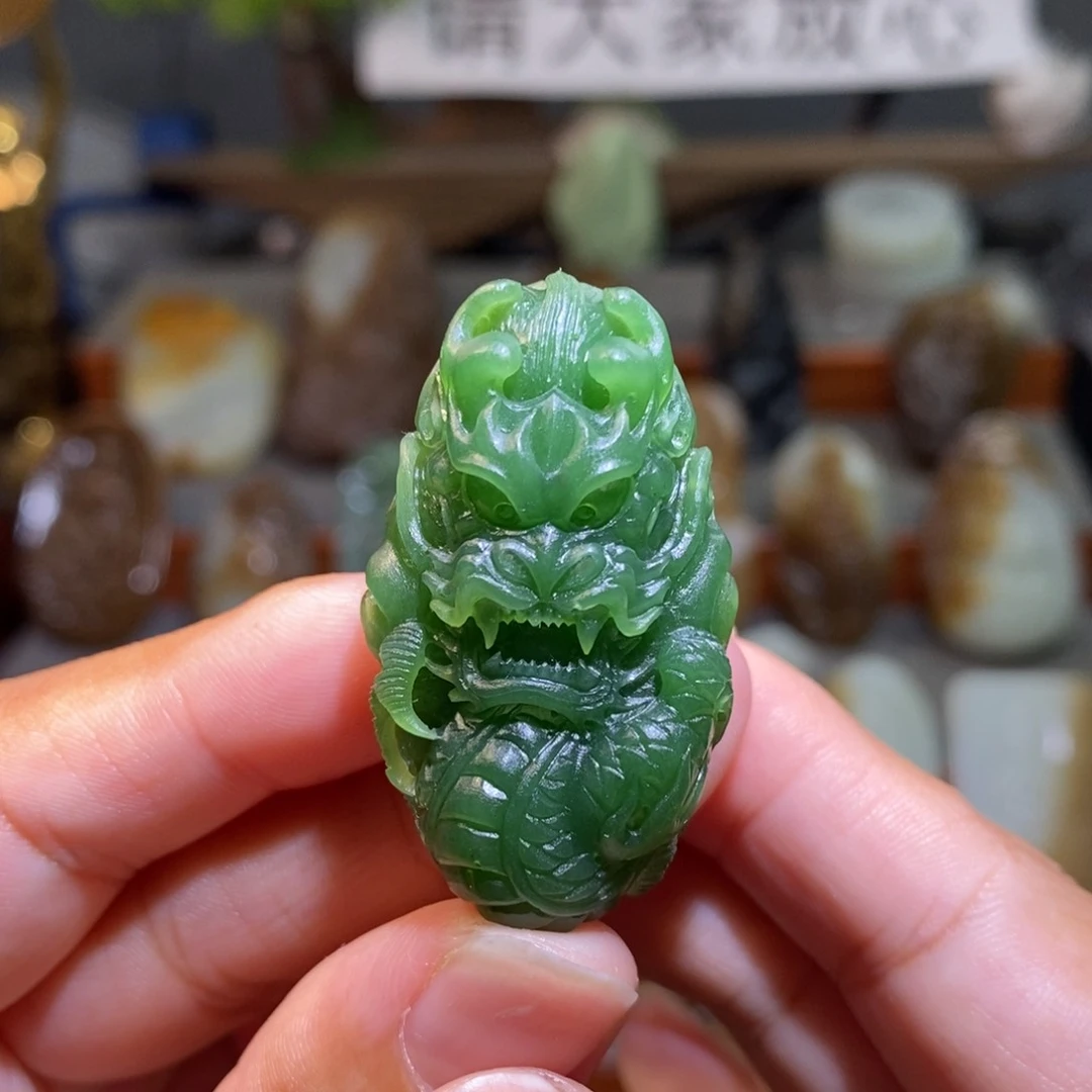 定制和田玉碧玉龙