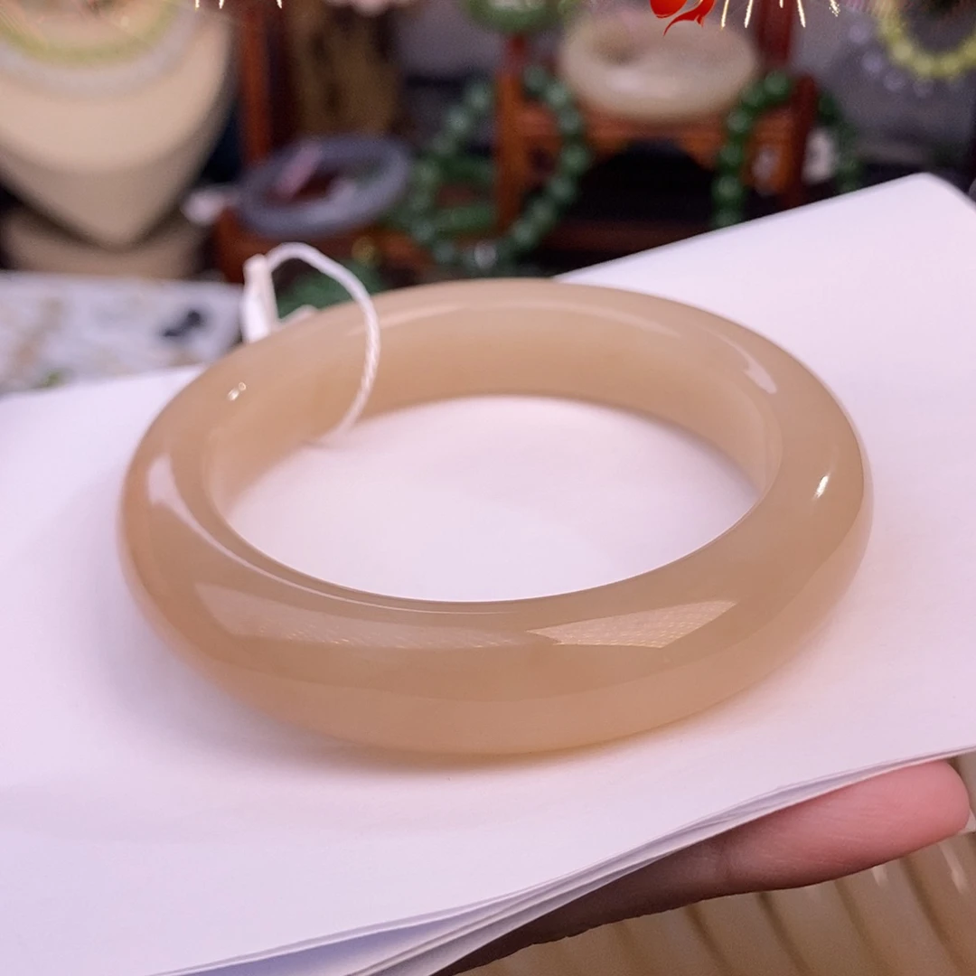 和田玉58.7 熟藕粉脂膏级浓色毕业级收藏未镶嵌