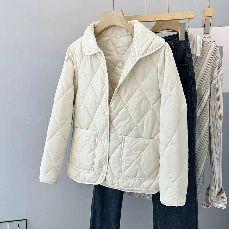 Y1868秋冬新款翻领女士棉服休闲百搭外套