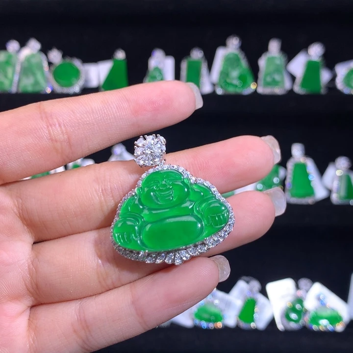 【闪购商品】颈饰银S925镶嵌翡翠天然翡翠