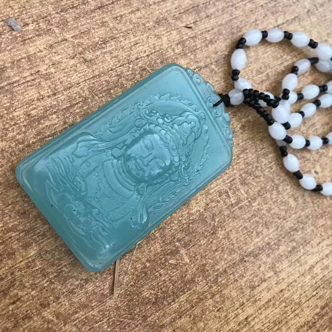 681----蓝佛头牌 摆件