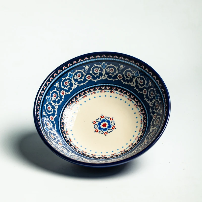 田园风创意陶瓷家用8英寸面碗汤碗沙拉碗