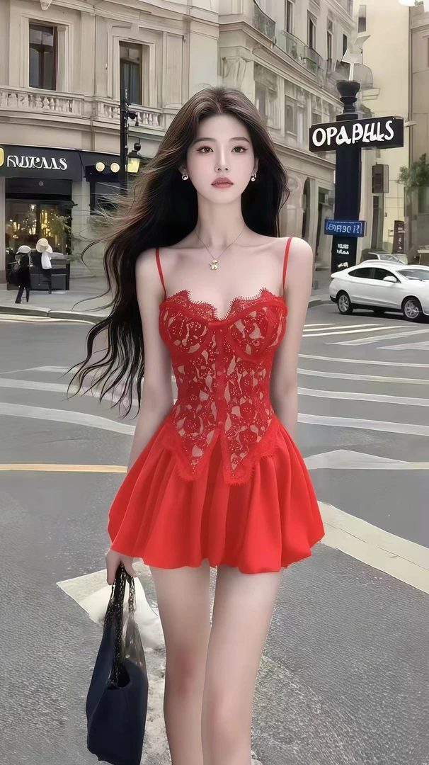 法式纯欲风高级时尚设计感吊带裙性感风辣妹连衣裙修身高腰显瘦