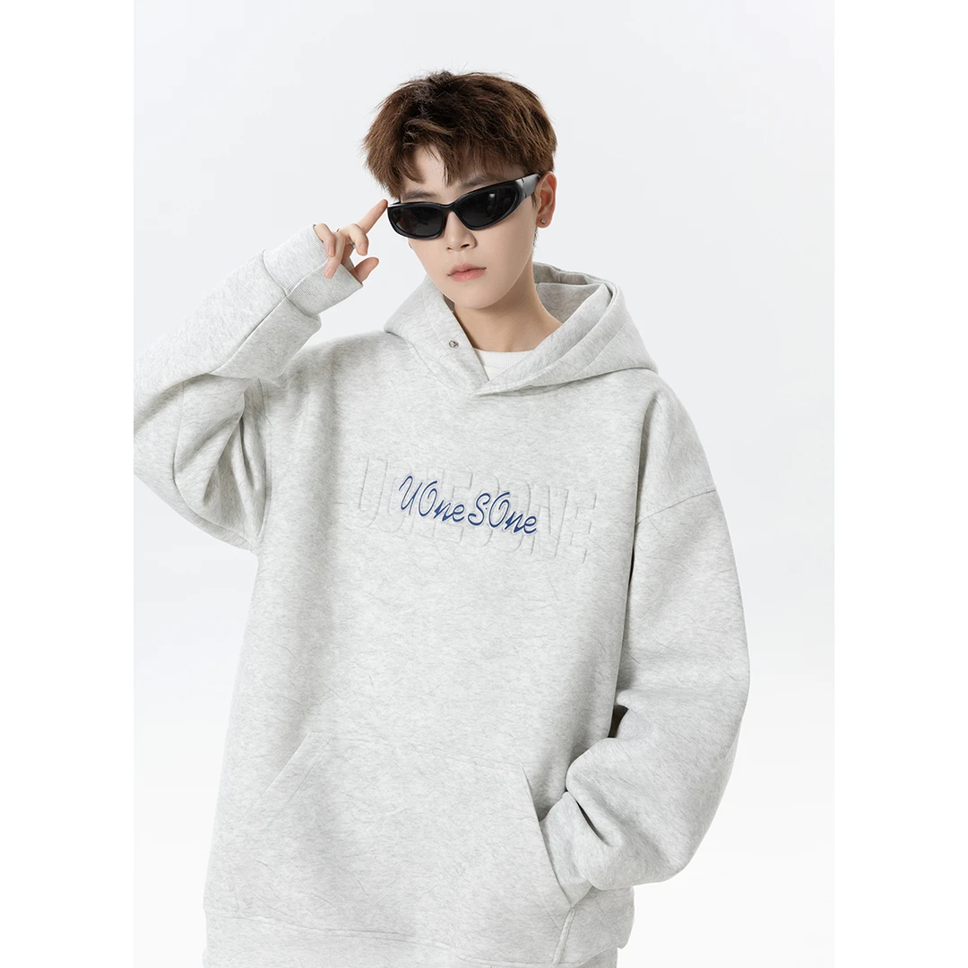 钢印字母青少年连帽卫衣男士长袖春秋季2025新款学生潮流上衣外套