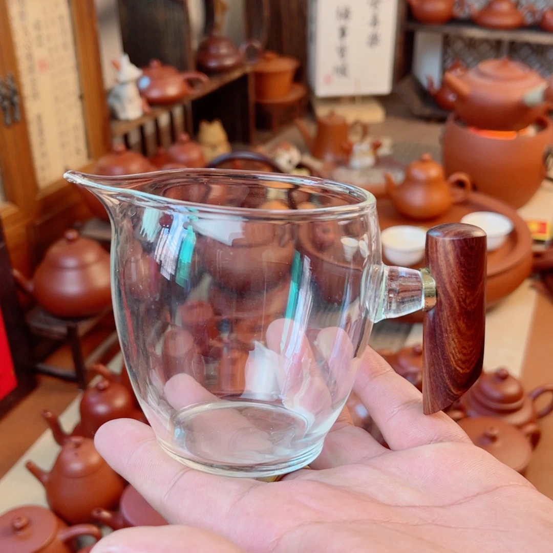 高端公道杯实木手把高款