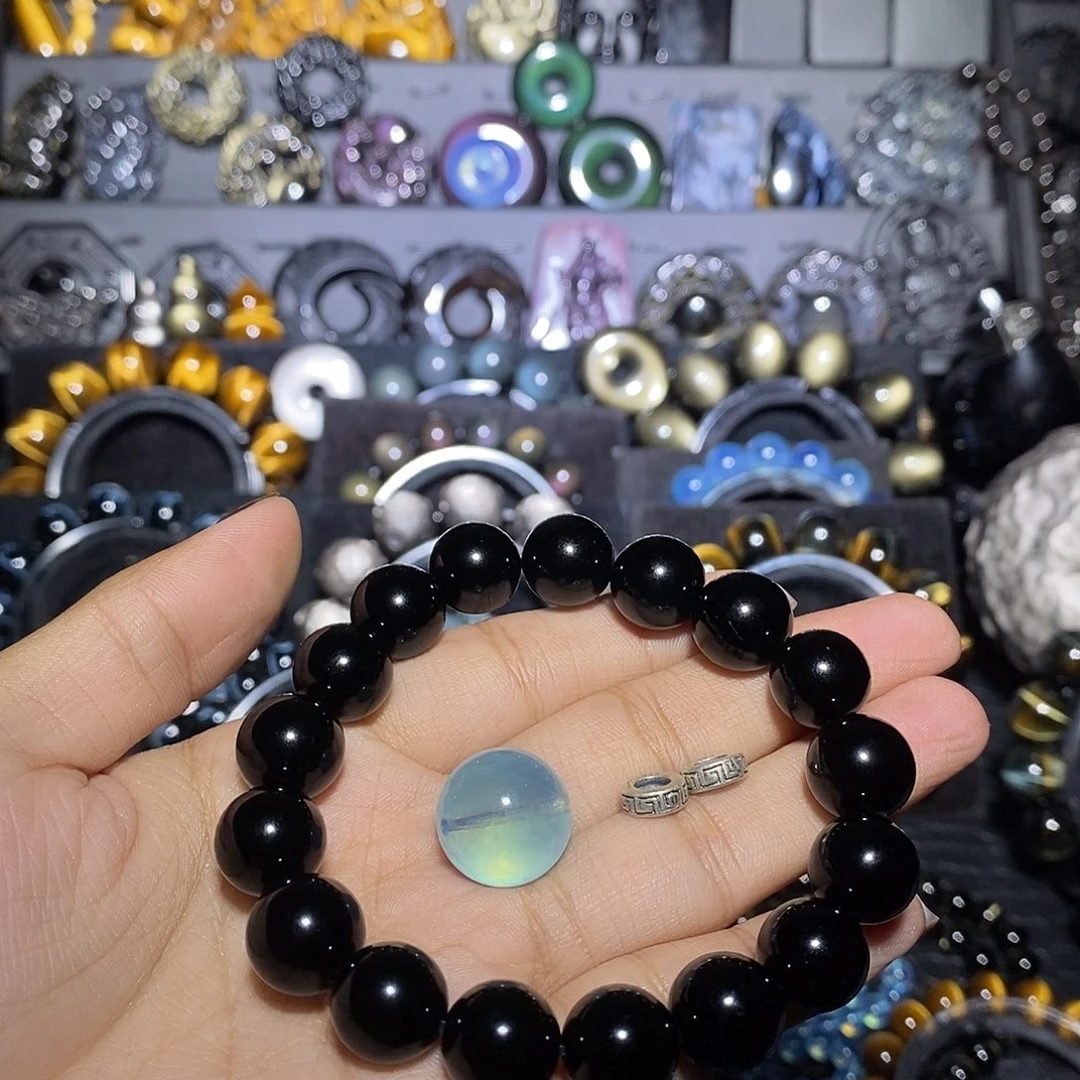 ****书黑曜岩未镶嵌手链