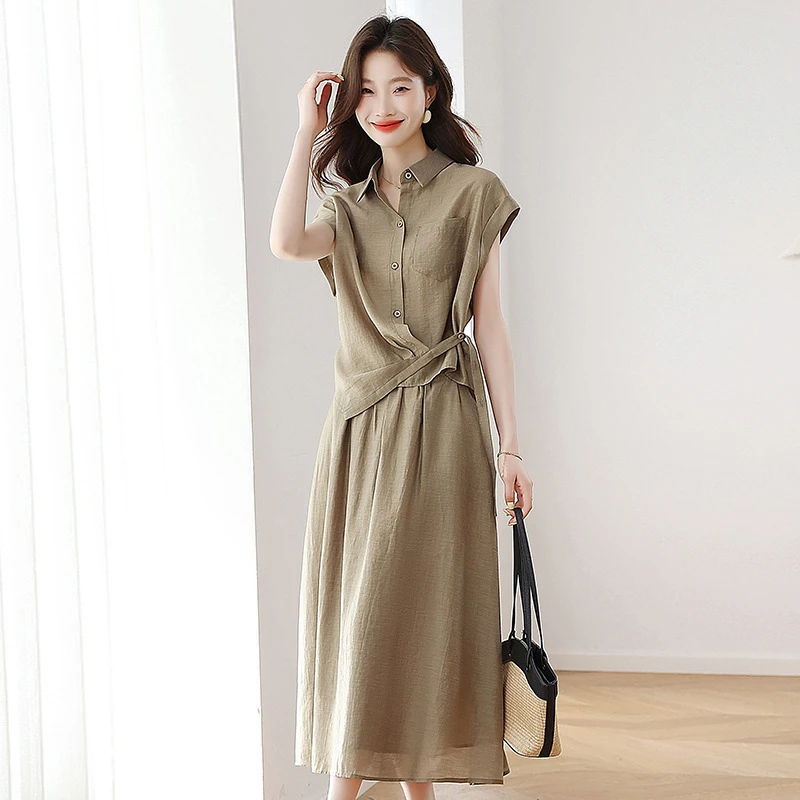 法式气质轻熟休闲套装女2025夏新款高级感不规则衬衫半身裙两件套