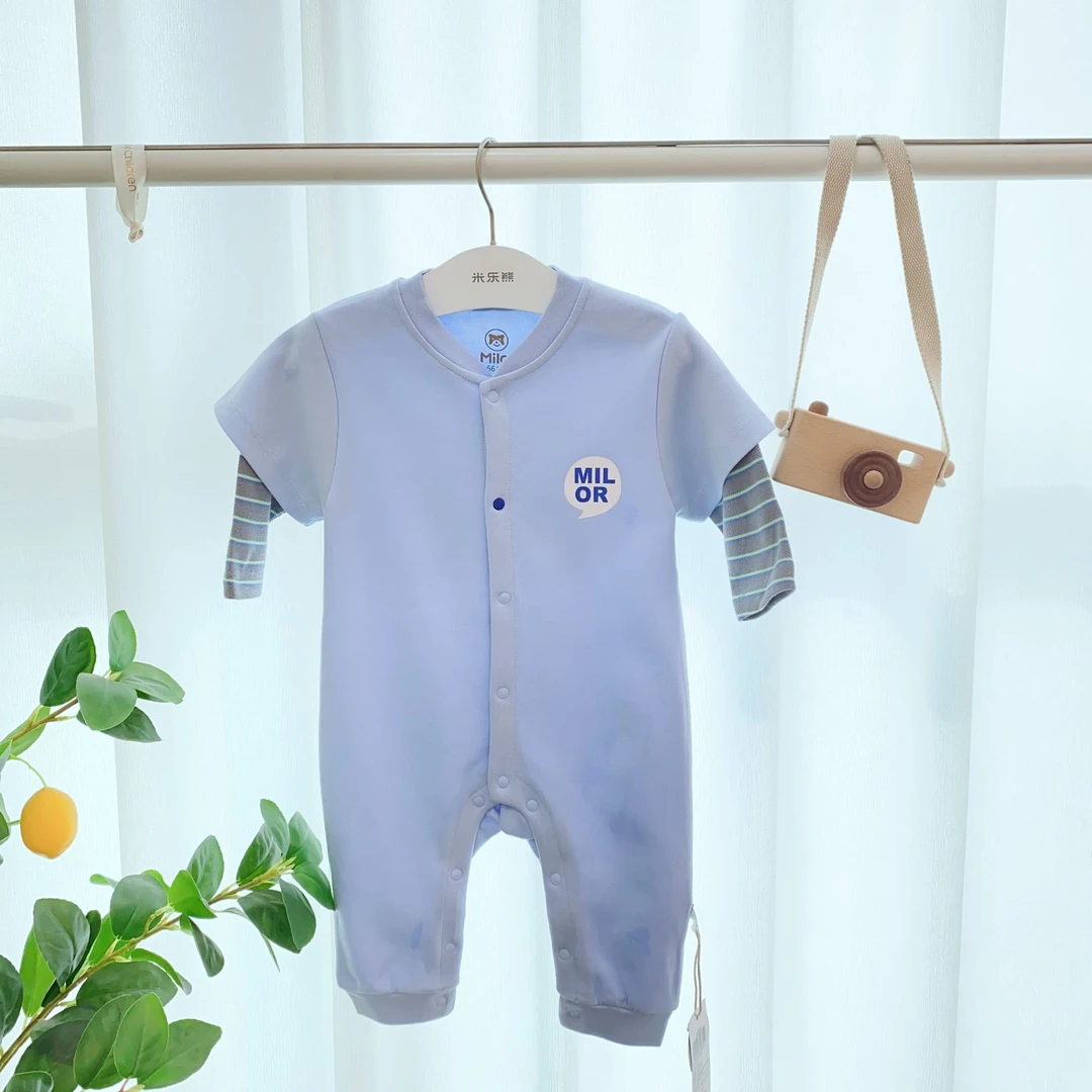 【1316】米乐熊 条纹袖子哈衣