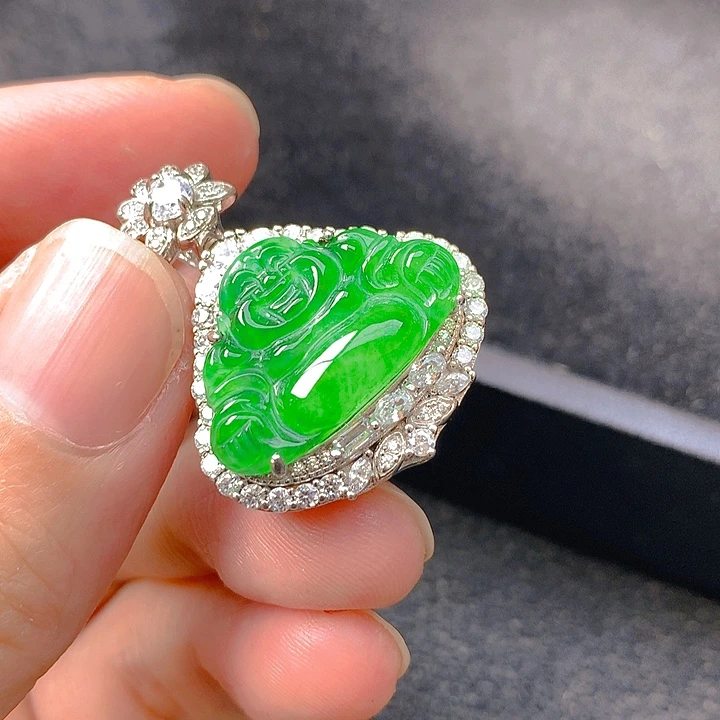 翡翠银S925镶嵌颈饰