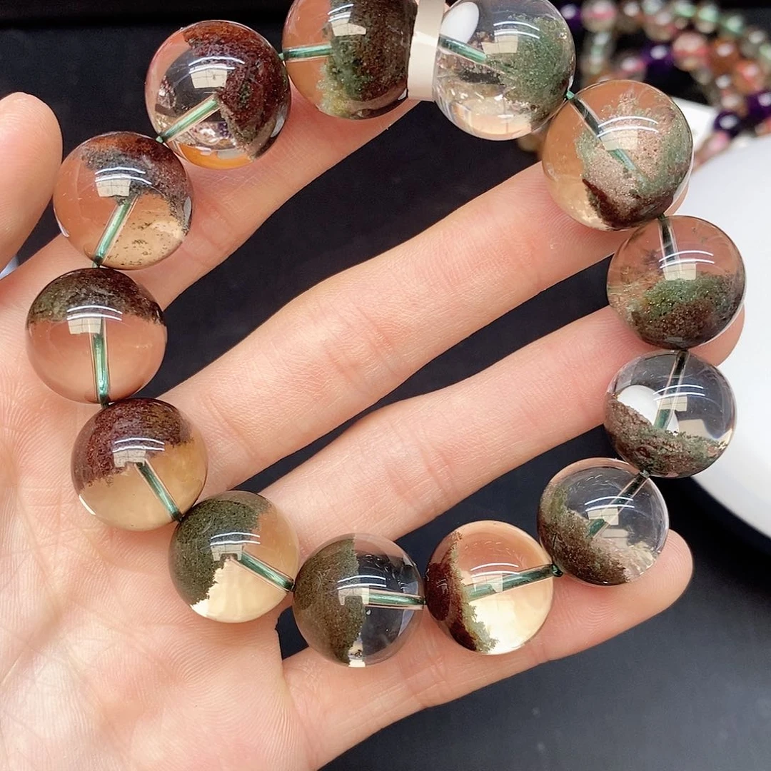 水晶手链未镶嵌39绿幽灵17mm