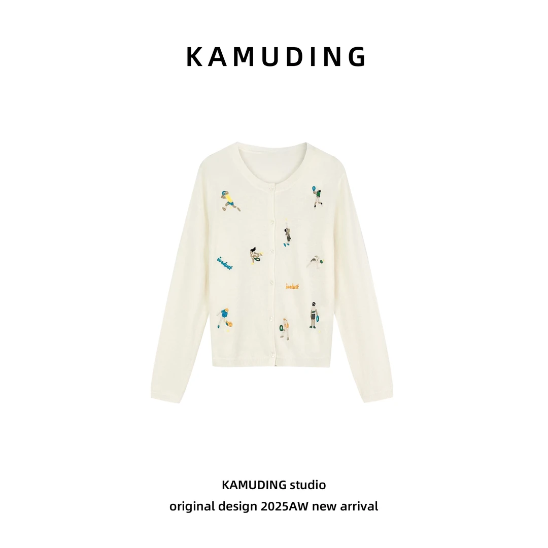 KAMUDING2025新款Y41气质长袖条纹百搭毛针织衫25231