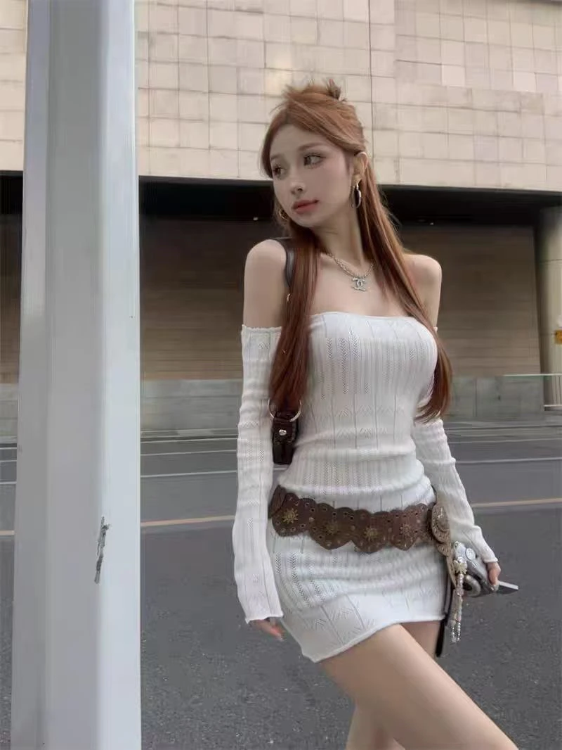 2025针织裙白色气质时尚