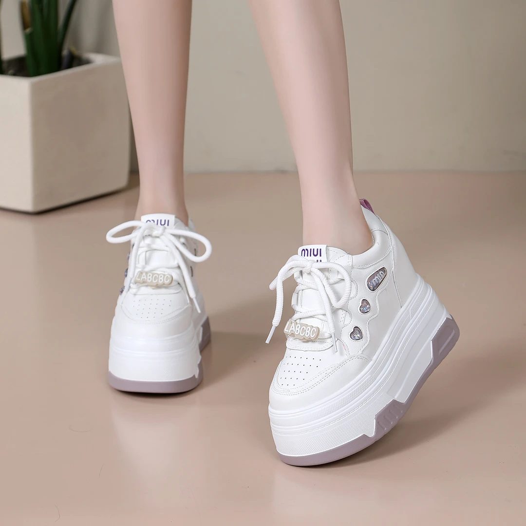 【10-12厘米】厚底内增高小白鞋女鞋秋冬季新款时尚百搭运动休闲鞋