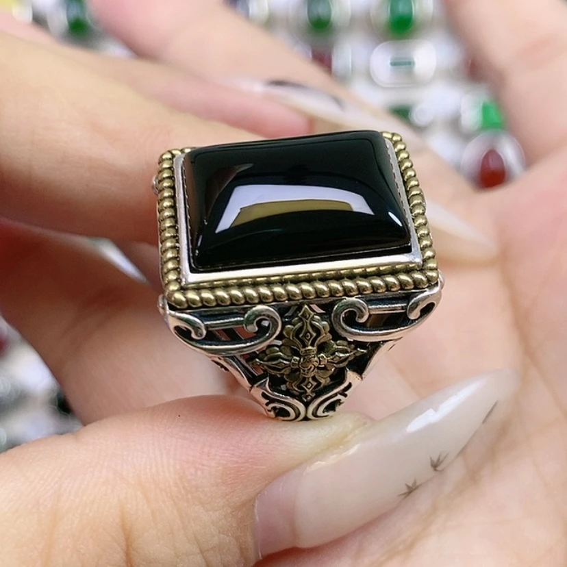 【闪购商品】玛瑙/玉髓戒指银S925镶嵌