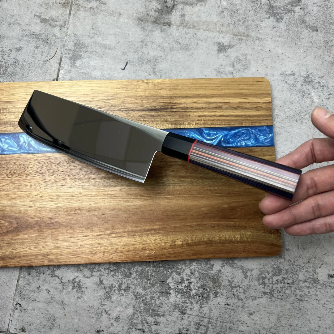 SKD11冷作模具钢小菜切全钢切片刀G10手柄含碳量1.6