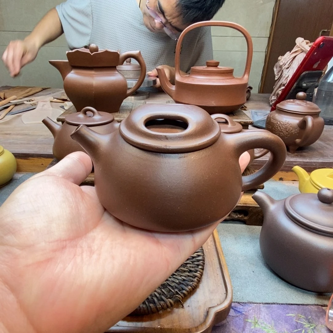 茶壶紫砂牛盖石瓢壶（原矿底槽清180cc）