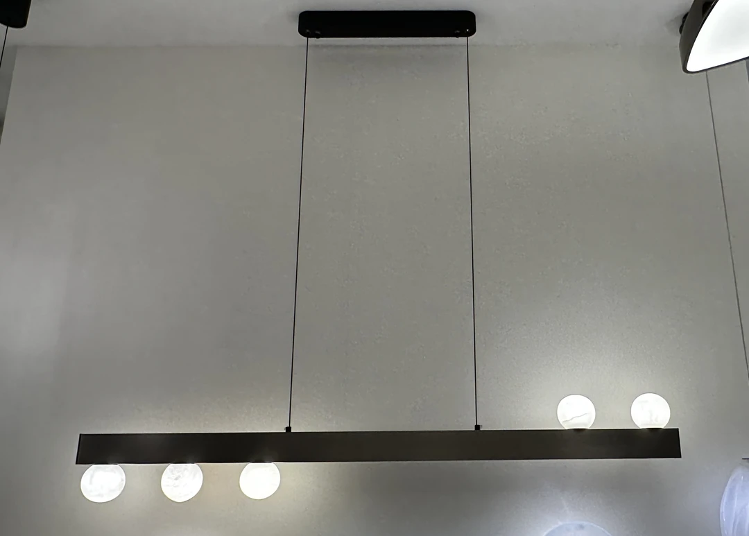 简约创意简约云石铝材拉丝灰防眩光餐厅吧台吊灯