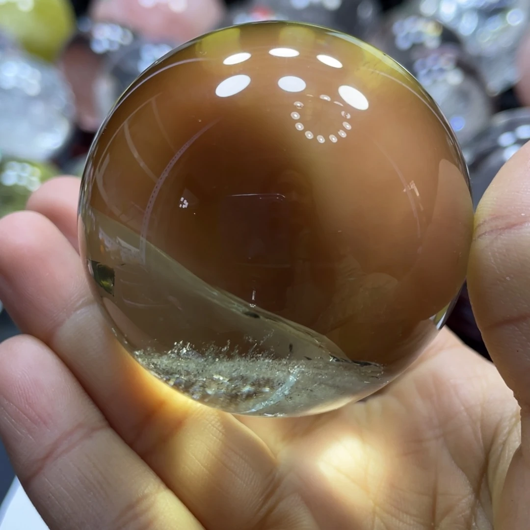 水晶MM黄水晶球L2414未镶嵌繆*