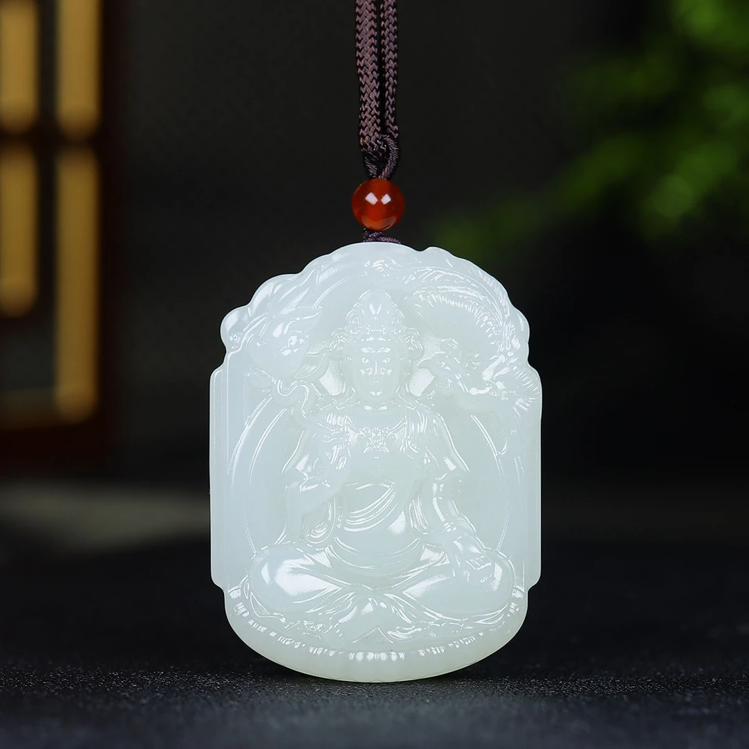 122969和田玉白玉观音牌