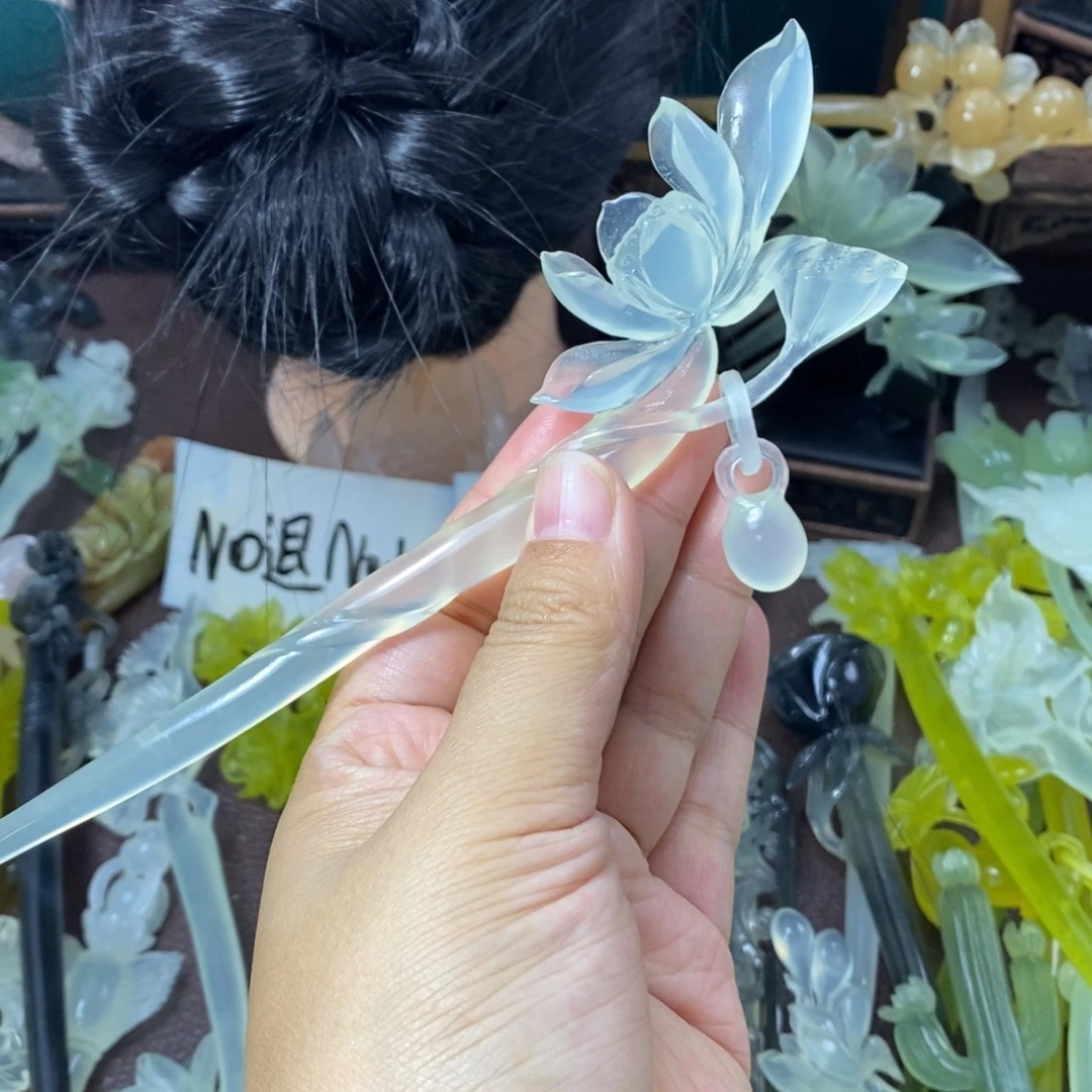 蛇纹石玉未镶嵌发饰